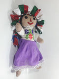 Beautiful Vintage Handmade Mexican Rag Doll Maria Doll 14" Tall