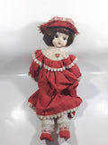 Vintage Red Dress Porcelain and Stuffed Doll 16" Tall