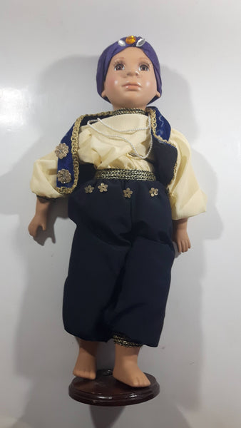 Fortune Teller Gypsy Style Porcelain Doll 18" Tall with Stand