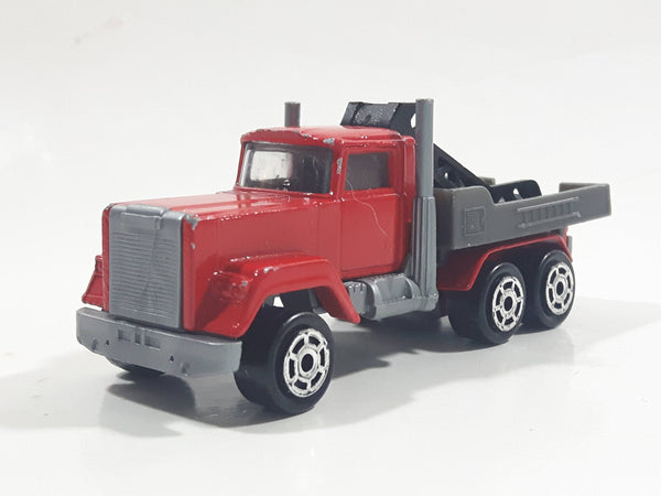 Majorette No. 297 Mack Tow Truck Red Grey 1/100 Scale Die Cast Toy Car Vehicle
