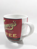 Tommy's Brand Balanced Blend Coffee Red Ceramic Coffee Mug Cup