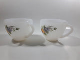 Set of 2 Vintage Arcopal Pears and Grapes Milk Glass Cups
