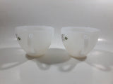 Set of 2 Vintage Arcopal Pears and Grapes Milk Glass Cups