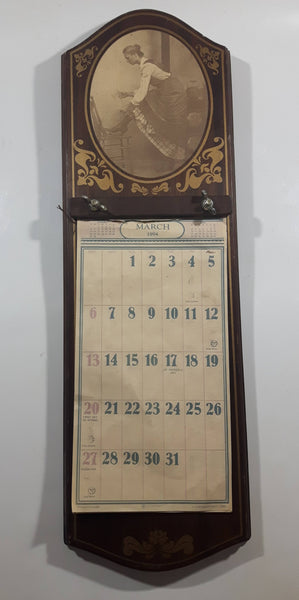 Vintage North Columbia Trading Company Enderby, B.C. Calendar Wooden Plaque