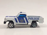 Unknown Brand Police Station Pickup Truck White and Blue Die Cast Toy Car Vehicle