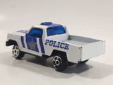 Unknown Brand Police Station Pickup Truck White and Blue Die Cast Toy Car Vehicle