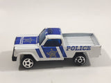 Unknown Brand Police Station Pickup Truck White and Blue Die Cast Toy Car Vehicle