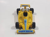 1986 Road Champs Formula 1 Indy "Tuff Guys" #6 Yellow Die Cast Toy Race Car Vehicle Made in Hong Kong