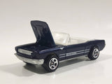 1998 Hot Wheels '65 Ford Mustang Convertible Dark Blue Metalflake Die Cast Toy Car Vehicle - Opening Hood