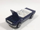 1998 Hot Wheels '65 Ford Mustang Convertible Dark Blue Metalflake Die Cast Toy Car Vehicle - Opening Hood