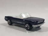 1998 Hot Wheels '65 Ford Mustang Convertible Dark Blue Metalflake Die Cast Toy Car Vehicle - Opening Hood