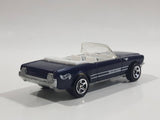 1998 Hot Wheels '65 Ford Mustang Convertible Dark Blue Metalflake Die Cast Toy Car Vehicle - Opening Hood