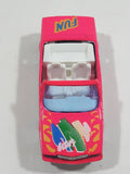 Majorette No. 253 Cadillac Allante Convertible "Fun" Hot Pink 1/59 Scale Die Cast Toy Car Vehicle