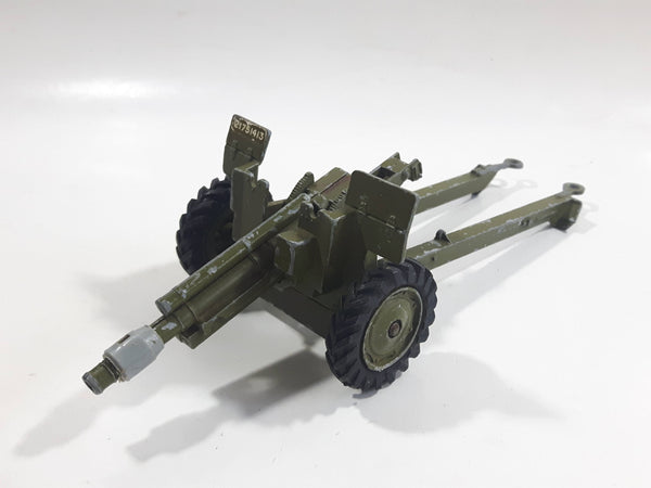 Vintage Dinky Toys Meccano Battle Lines American 105 mm Gun Howitzer Dark Green Die Cast Army Toy 21751413