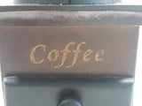 Metal Plastic Top Engraved Lettering Wood Based Coffee Grinder
