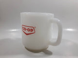 Vintage Glasbake Surrey Co-op Feed Department Milk Glass Coffee Mug Cup