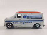 1981 ERTL The Cannonball Run Ford Van Ambulance Transcon Medi-Vac Van White and Orange Die Cast Toy Car Vehicle Made in Hong Kong