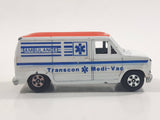 1981 ERTL The Cannonball Run Ford Van Ambulance Transcon Medi-Vac Van White and Orange Die Cast Toy Car Vehicle Made in Hong Kong