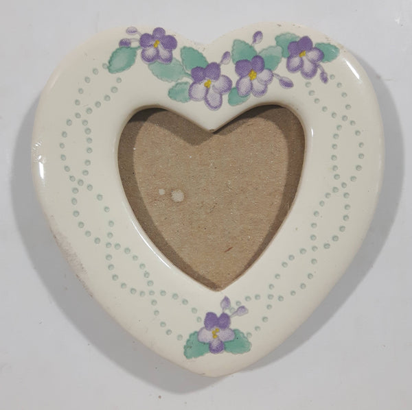1987 Terragrafics Miniature Heart Shaped Picture Frame Fridge Magnet