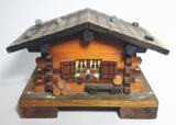 Vintage Bavarian Style Wood House Shaped Earring Small Trinket Box