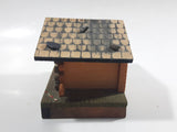 Vintage Bavarian Style Wood House Shaped Earring Small Trinket Box