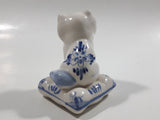 Vintage Delft Holland Cat on Windmill Pillow Figurine