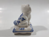 Vintage Delft Holland Cat on Windmill Pillow Figurine