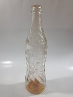 Vintage Drink Wishing Well Clear Embossed Lettering Glass Bottle