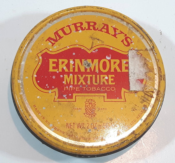 Vintage Murray's Erinmore Mixture Yellow Tin Metal Tobacco Container