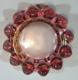 Vintage Mid-Century Modern Bubble Style Pink Painted Depression Glass 5" Diameter Ash Tray