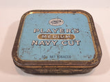 Vintage Player's Medium Navy Cut 50g Light Blue Tin Metal Tobacco Container