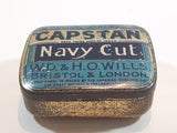 Antique Capstan W.D. & H.O. Wills Bristol & London Medium Strength Navy Cut Small Blue Tin Metal Tobacco Container