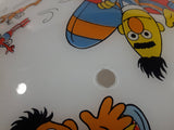 Vintage Jim Henson Productions Sesame Street Bert and Ernie in Airplanes Aviation Themed Glass Ceiling Light Cover Shade
