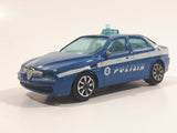 Burago Alfa Romeo 156 Polizia Blue 1/43 Scale Die Cast Toy Police Cop Car Vehicle Missing a Wheel
