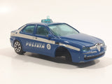 Burago Alfa Romeo 156 Polizia Blue 1/43 Scale Die Cast Toy Police Cop Car Vehicle Missing a Wheel
