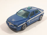 Burago Alfa Romeo 156 Polizia Blue 1/43 Scale Die Cast Toy Police Cop Car Vehicle Missing a Wheel