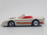 1993 Hot Wheels Custom Corvette Convertible White Die Cast Toy Car Vehicle