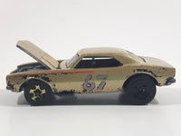 2008 Hot Wheels General Motors 1967 Camaro Metalflake Gold Die Cast Toy Car Vehicle w/ Opening Hood