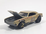2008 Hot Wheels General Motors 1967 Camaro Metalflake Gold Die Cast Toy Car Vehicle w/ Opening Hood