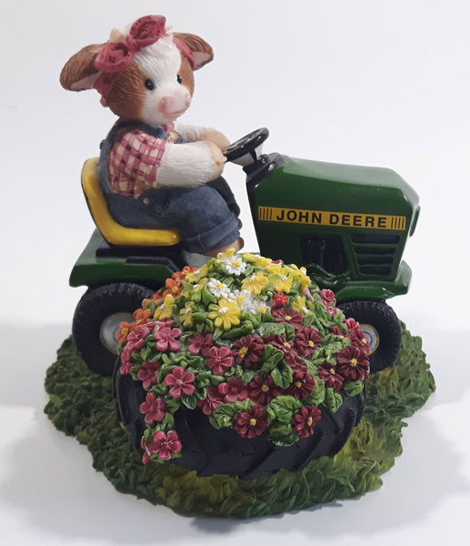Enesco John Deere Mary's Moo Moos "Always Take A Mow-Ment To Sit And Smell The Flowers" Lawn Tractor Highly Detailed Heavy Resin Ornament