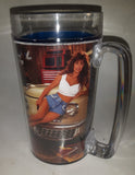 1993 January February Thermo Serv Snap On Tools Brittany Calendar Girl 6 1/2" Tall Plastic Beer Mug Cup