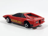 Vintage 1980 Kidco Burnin' Key Cars Ferrari GTS Red Plastic Body Toy Car Vehicle - No Key - 1/64 - Macao - Missing Back Tires