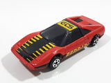 Vintage 1980 Kidco Burnin' Key Cars Ferrari GTS Red Plastic Body Toy Car Vehicle - No Key - 1/64 - Macao - Missing Back Tires
