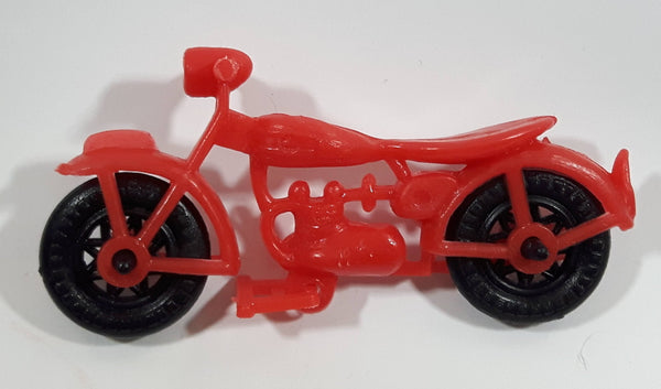 Vintage 1960s Red Plastic Motorcycle Toy Made in Hong Kong
