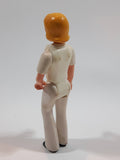 Vintage 1974 Fisher Price Adventure People Female Paramedic White Clothing Woman 3 1/2" Tall Plastic Toy Action Figure Made in Hong Kong