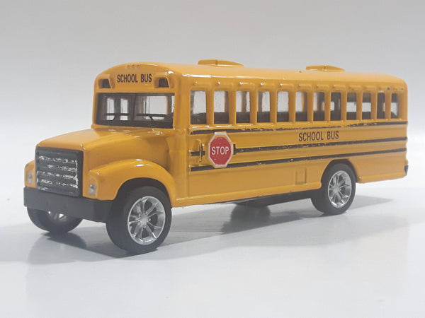 SDE Shantou School Bus Yellow Pullback Motorized Friction Die Cast Toy Car Vehicle