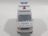 Carven No. T326 Police 0220 Van White Pullback Friction Motorized Die Cast Toy Car Vehicle with Opening Rear Doors - Needs Repair