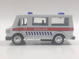 Carven No. T336 Police 6108 Van White Pullback Friction Motorized Die Cast Toy Car Vehicle