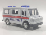Carven No. T336 Police 6108 Van White Pullback Friction Motorized Die Cast Toy Car Vehicle