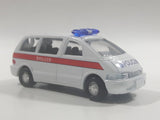 Carven No. T335 Police 8016 Van White Pullback Friction Motorized Die Cast Toy Car Vehicle with Opening Rear Hatch